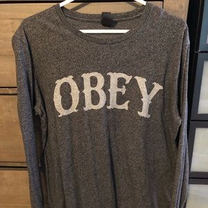 Obey Gray Long Sleeve T-Shirt